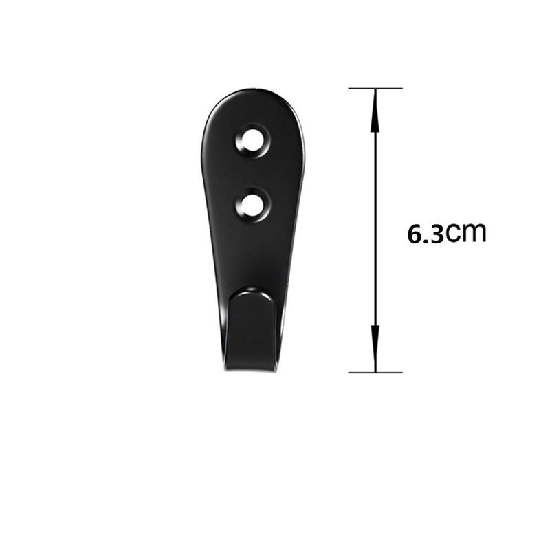 Flyisland Wall Hooks 8 Pcs, Coat Hooks Garage Hook Wall Mounted Hat Hangger Hooks Robe Hook Single Coat Hanger Heavy Duty (8 Pack, Black) - Image 2